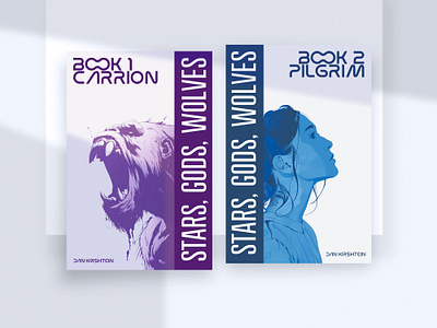 Alternate book cover designs for Stars, Gods, Wolves affinity designer affinitydesigner bookcoverdesign editorialdesign graphic design illustration sciencefiction scifi space typography