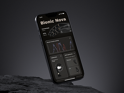 Bionic Nova Dashboard 3d chart dark dashboard design interface med medtech mode render tech ui ux