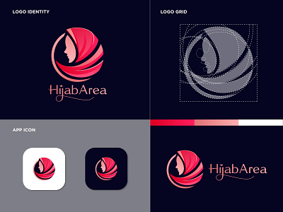 HijabArea: Modern Islamic Logo Design artistic logo