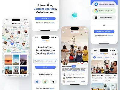 Social Media - Mobile App Design (UI & UX) ai app design figma figma ui figma ui design friends graphic design media minimal minimalist mobile app design social social media trending ui ui design uiux user experience user interface ux design