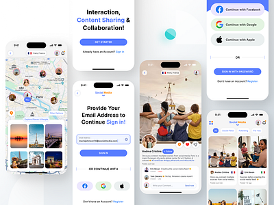 Social Media - Mobile App Design (UI & UX) ai app design figma figma ui figma ui design friends graphic design media minimal minimalist mobile app design social social media trending ui ui design uiux user experience user interface ux design