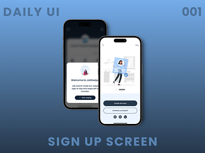 Daily UI Challenge #001 #dailyui app design daily ui daily ui 001 daily ui challenge design illustration login mobile app design sign up screen signup ui