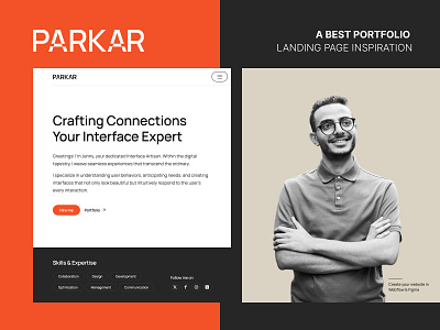 Landing Page for Portfolio - PARKAR artist business creative cv design landing page personal profile resume ui