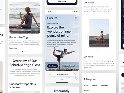 Zenpoint - Responsive Website appointment clean figma framer healthcare meditation website mental minimalist responsive responsive website ui design web design web responsive webflow website wellness yoga yoga appointment yoga landing page yoga session