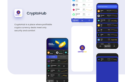 CryptoHub - A crypto currency app graphic design mobile ui