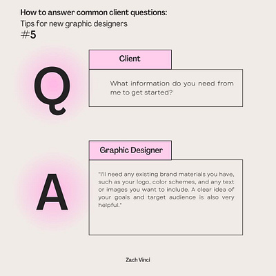 How To Answer Common Graphic Design Client Questions #5 art art design design designer graphic design graphic designer tips for designers zach vinci