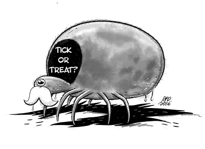 Tick or Treat conceptual illustrations digital pen and ink ecartoongrafix ecartoonman editorial illustrations humorous illustrations richard peter david silly drawings tick cartoon