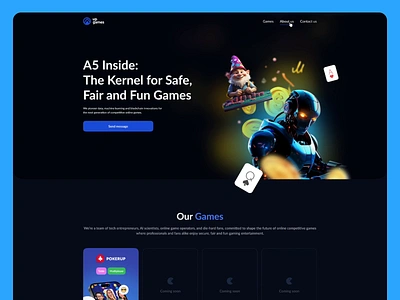 UpGames - Game Developer Website company website crypto game game development game landing game website gaming gaming website illustration landing landing page mobile games poker scroll animation