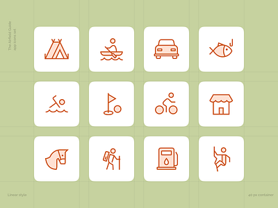Custom icons | The Airfield Guide airfield airfield guide animation app icons capmping custom icons icon icon pack iconography icons icons pack iconset line icons map mobile app plane route tourist symbols ui icons vector icons