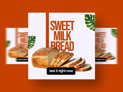 Sweet Milk Bread Social Media Ads Design | Banner Design advertising banner banner design banners branding bread design facebook banner food food banner food post graphic design instagram post instagram templates marketing restaurant social media social media ads social media design social media templates