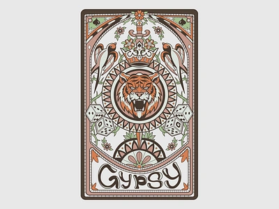 Gypsy - Affiliate Branding affiliate art birds brand branding character crown cubes flat game gaming graphic design illustration illustrator pattern retro summer tiger tropics vintage