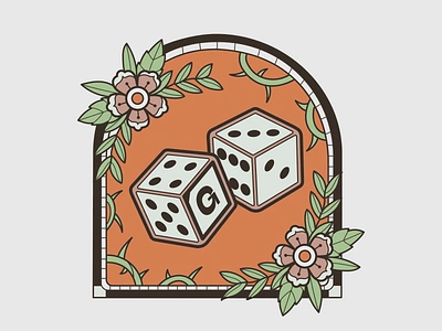 Gypsy - Illustration 2d brand branding cubes dice flat flowers gaming graphic design icon illustration illustrator logo pattern retro vintage