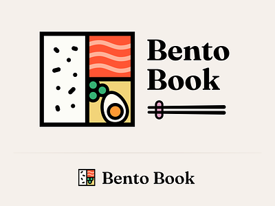 Bento Book asian bento brand food illustration japan logo