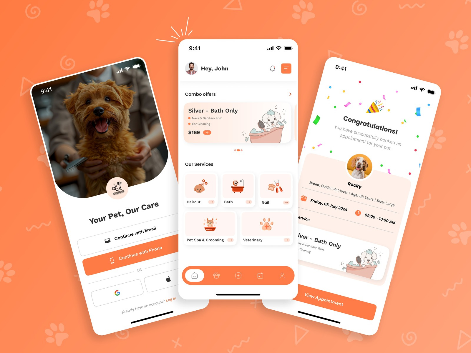 Pet Grooming App Design appdesign graphic design groomingappdesign petcareapp petcareappdesign petsapp petsappdesign petsappui petscareapp petsgroomingapp ui uiuxpetsapp ux