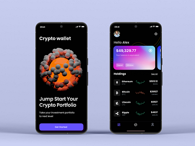 Crypto Wallet - Mobile App UI Design 💼 app design banking app bitcoin blockchain crypto app ui crypto mobile apps crypto wallet app cryptocurrency currency ethereum finance app ios trust wallet wallet wallet mobile app