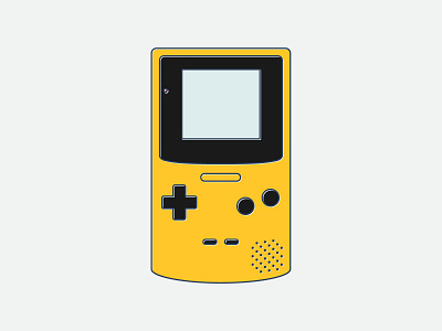 Gameboy Color branding button color console design digital editorial gambeoy handheld icon illustration indonesia pixel pokemon retro screen ui vector vintage yellow