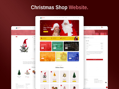 Christmas Shop Theme Template branding design ecommerce illustration ui web design website design website template woocommerce wordpress