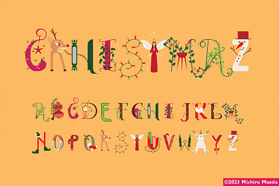 Christmas font in capital letters alphabet christmas cute decorative download festive font holiday icon illustration jolly joy royalty free snowman symbols typeface typography uppercase vector vectorstock