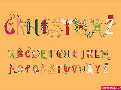 Christmas font in capital letters alphabet christmas cute decorative download festive font holiday icon illustration jolly joy royalty free snowman symbols typeface typography uppercase vector vectorstock