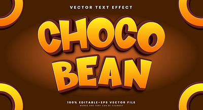 Choco Bean 3d editable text style Template cookie