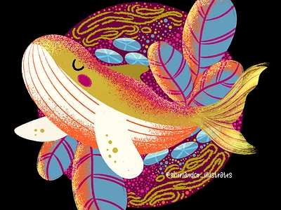 Under the sea: Whale aquatic art artwork bold colorful concept art conservation coral digital art fish illustration marine marinelife ocean reef sea water whale whales