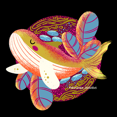 Under the sea: Whale aquatic art artwork bold colorful concept art conservation coral digital art fish illustration marine marinelife ocean reef sea water whale whales