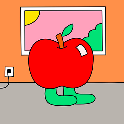Apple loop animation cartoon character character design design digital illustration gif graphic graphic illustration illustration