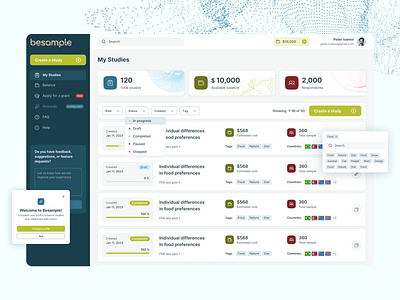 Besample.app – Global Research Recruitment Platform app data collection diversity grant management innovation online platform recruitment research saas sass social sciences ui uiux design ux web design