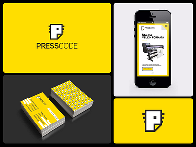 PressCode brand identity branding ctp logo design monogram paper press print house