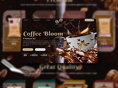 Coffee Bloom "A Delicate Art " coffee coffeebloom design figma landingpage website