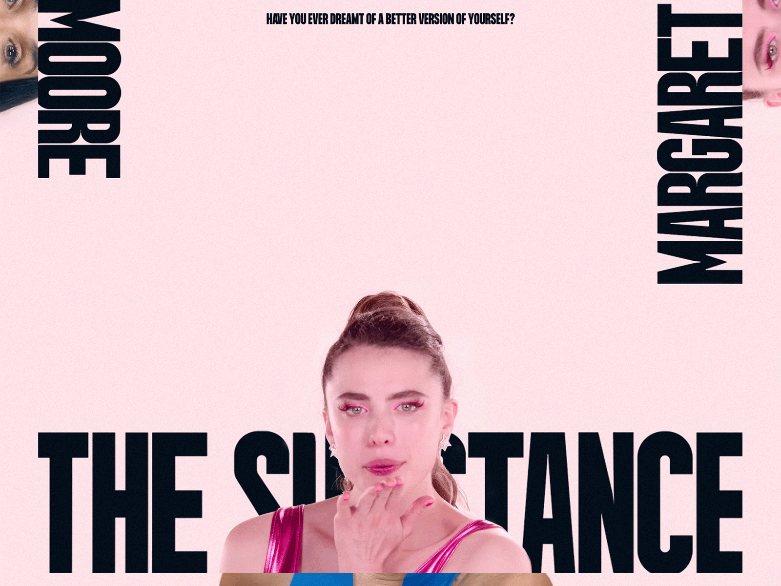 The Substance body horror coralie fargeat demi moore film poster film posters graphic design horror key art margaret qualley motion graphics movie poster poster poster art posters the substance the substance movie the substance poster type typography