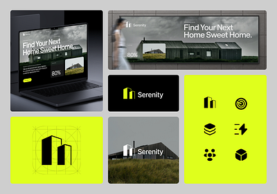 Serenity Visual Identity app branding clean design fireart home icons ui ux web