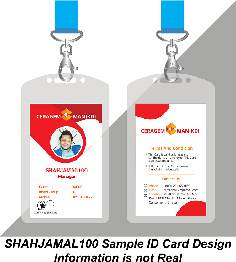 shahjamal100 Sample ID card Design of Ceragem Hospital by MD SHAH JAMAL ...