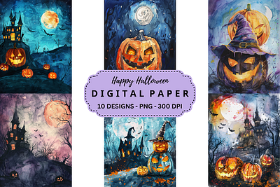 Happy Halloween Junk Journal Paper tumbler wrap