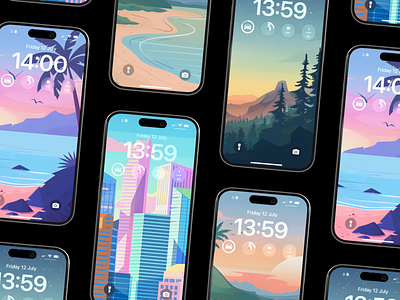 Landscape wallpaper pack 8k android background illustration iphone mobile phone wallpaper