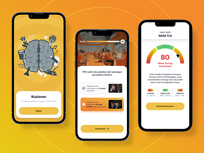 Cognitive Load Measurement (NASA TLX) App app design mobile ui ux