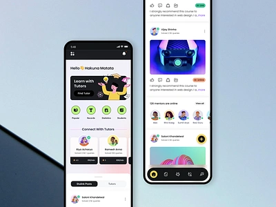 Online Classes App Mock Up 2 ai android app bots edtech feed home illustration ios mobile neel online education prakhar profile sharma social student teacher ui ux