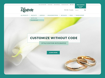 7thHeaven BigCommerce big commerce ecommerce home page jewelry landing page product web design