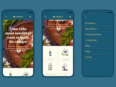 Uniflora mobile web banner home homepage loja menu mobile mockup site store ui uniflora web webdesign