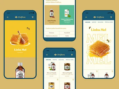 Uniflora mobile web honey loja mel mobile mockup site store uniflora web webdesign