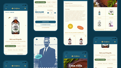 Uniflora mobile web branding ecommerce honey loja mel mobile site store uniflora web webdesign