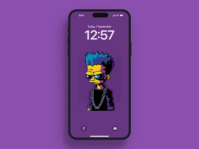 iPhone 15 wallpaper -- Gangster Bart Simpson bart iphone simpson wallpaper