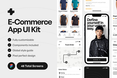 E-Commerce App UI Kits for Figma application template e commerce app ui kits for figma ecommerce templates ios ios app ios app design ios template screen screen mockup template user experience design user interface