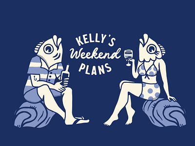 Kelly's Weekend Plans branding fish graphic design illustration