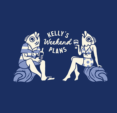 Kelly's Weekend Plans branding fish graphic design illustration