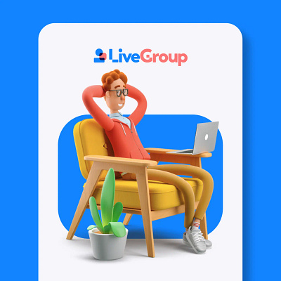 LiveGroup App 3d animation branding graphic design logo motion graphics