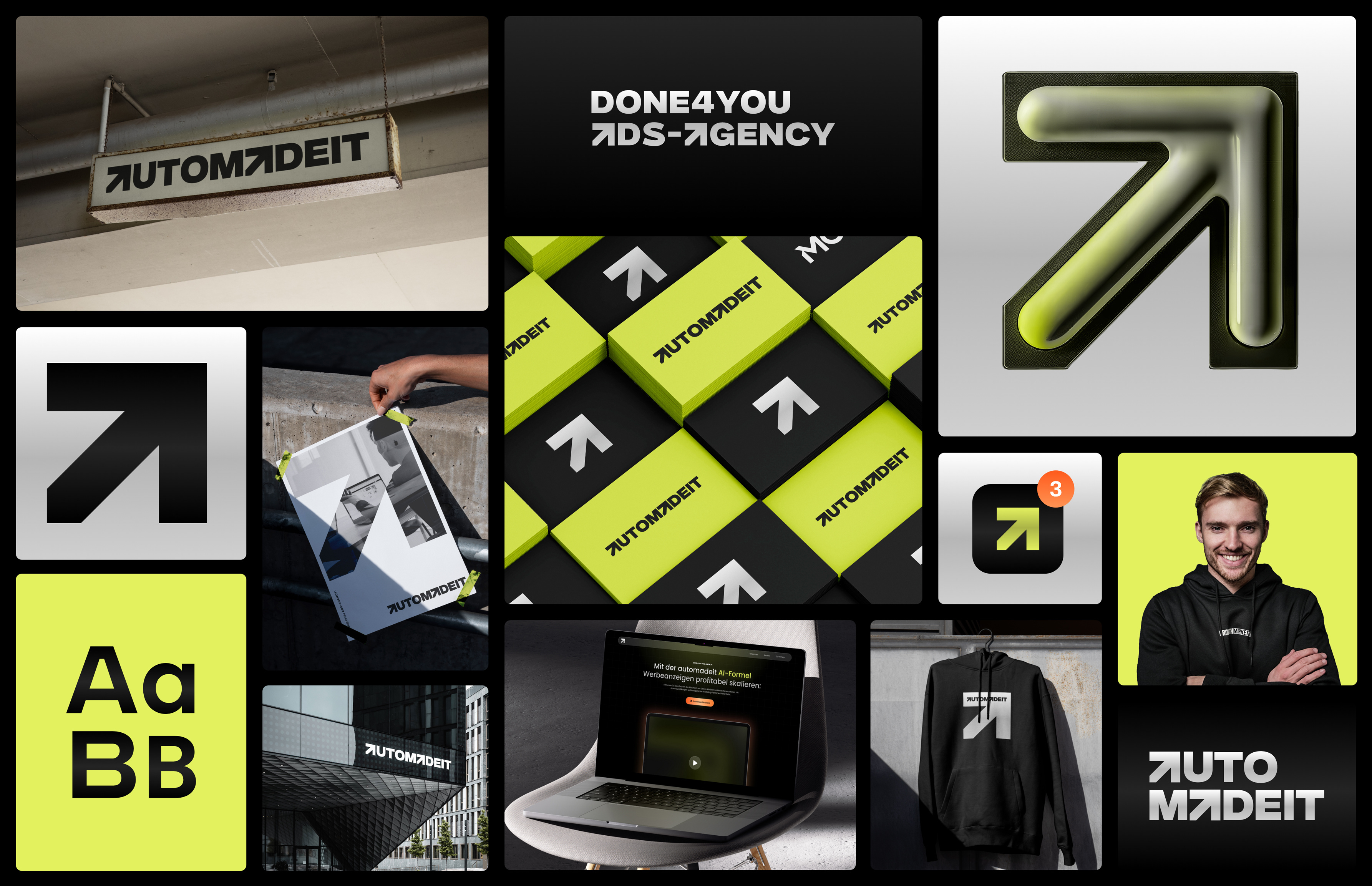 Automadeit Branding Bento 3d abstract automadeit branding bento bento brand design illustration logo logotype mark minimalism simple