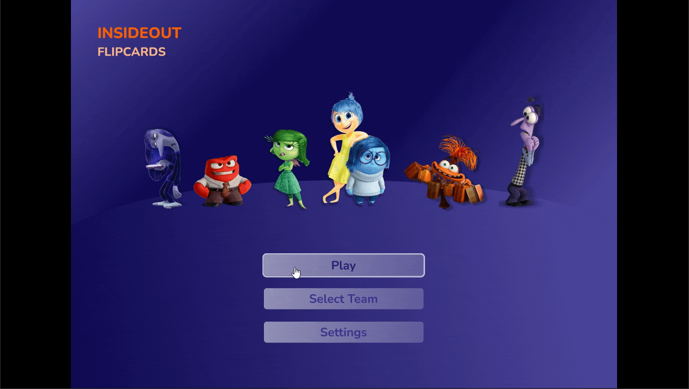 Flip cards Game Design (Inside Out) animation figma game gamedesign insideout ui uidesign webdesign