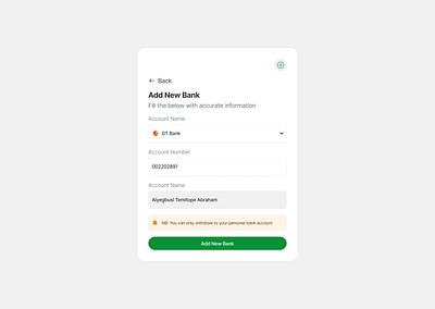 Add New Bank Modal add new bank bank finance fintech modal ui ui design ux ux design