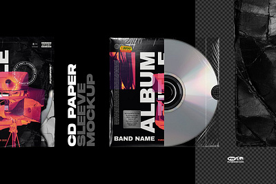 CD Sleeve Mockup 90s album cd sleeve mockup clear cover dvd mockup old paper peeled plastic retro scratched sleeve used
